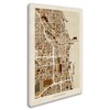 Trademark Fine Art Michael Tompsett 'Chicago City Street Map' Canvas Art, 16x24 MT0670-C1624GG